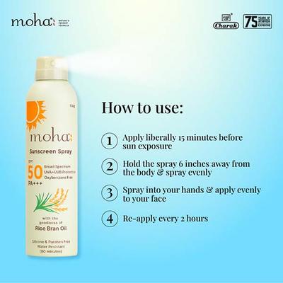 Moha Sunscreen Spray Spf 50 170 gm - Body Sunscreen