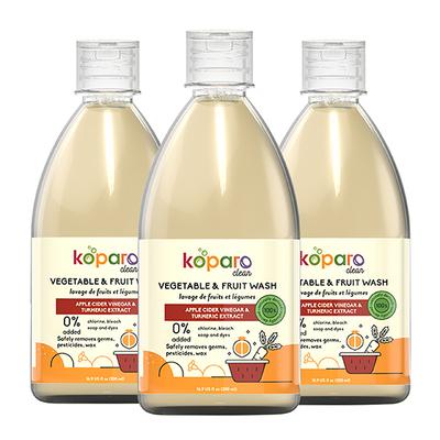 Koparo Clean Vegetable & Fruit Wash (Pack of 3 x 500 ml) - Apple Cider Vinegar & Turmeric Extract - Others