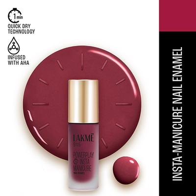 Lakme 9To5 Powerplay Insta-Manicure Nail Enamel Sangria Sunset 6 ml - Nail Polish