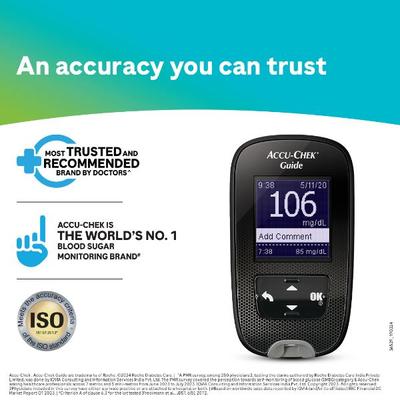 Accu-Chek Guide Glucometer Kit with Free 10 Strips - Blood Glucose Monitors/Strips