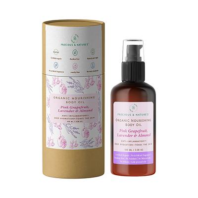 Precious & Nature'S Organic Body Norishment Oil with Pink Grapefruit Lavender and Almond 100 ml - Lotions & Creams