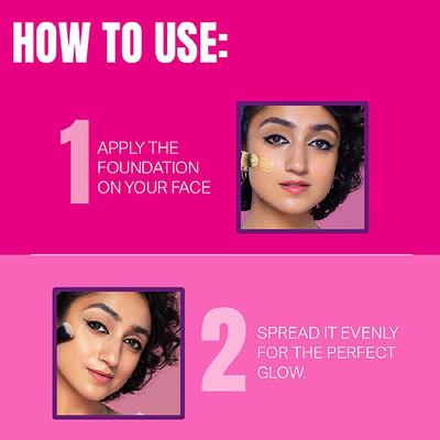 Elle 18 Lasting Glow Foundation, 02 Marble for Fair To Wheatish Skin 27ml - Foundation