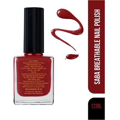 Saba Breathable Long Stay Nail Paint Enriched with Argan Oil Rouge Red 12 ml - Nail Polish