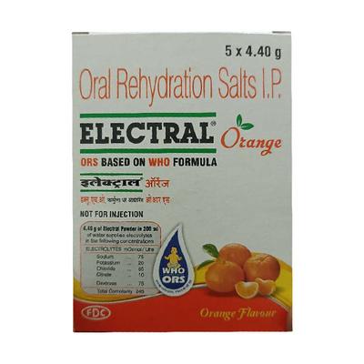 ELECTRAL ORANGE FLAVOUR Sachet 5x4.4gm - Supplements-Ele