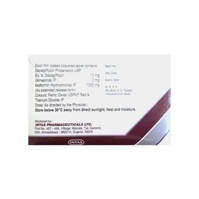 ZORYL MD 2/1000 Tablet 10's - Diabetes-Ant