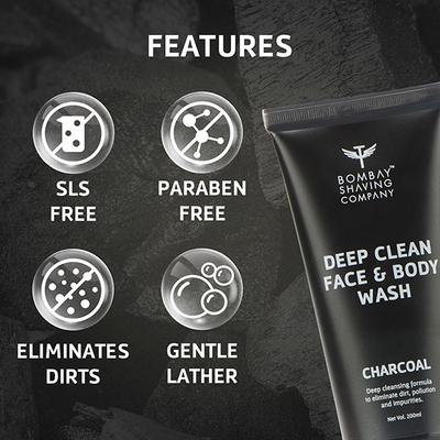 Bombay Shaving Company Charcoal Face & Body Wash 200 ml - Shower Gels & Body Wash