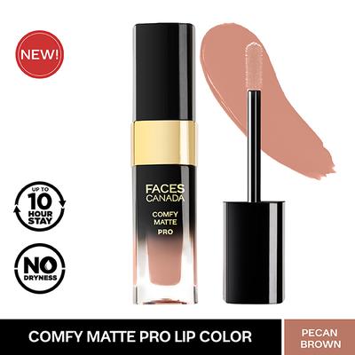 Faces Canada Comfy Matte Pro Liquid Lipstick - Pecan Brown 15, 10HR Stay, No Dryness 5.5 ml - Liquid Lipsticks