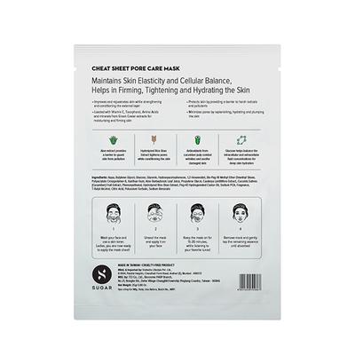 SUGAR Cosmetics Cheat Sheet Pore Care Mask (Pack of 6) 25 gm - Sheet Masks