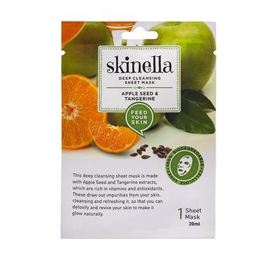 Skinella Deep Cleansing Sheet Mask - Apple Seed & Tangerince 20 ml - Sheet Masks