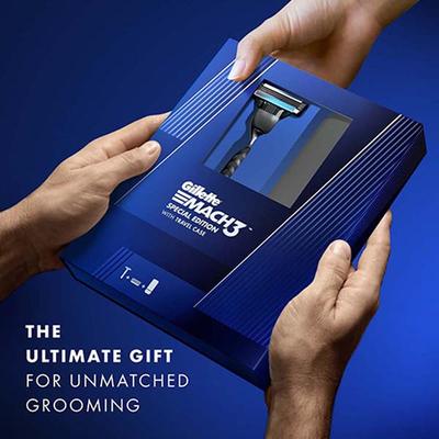 Gillette Mach3 Limited Edition Premium Gift Pack 1 Gillette Mach3 Manual Razor, 1 Gillette Mach3 Cartridge, 1 Travel Case 1's - Grooming Kits