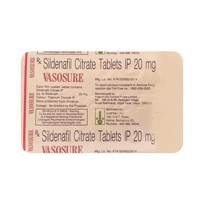 Vasosure 20mg Tablet 10'S - Impotence/Erectile Dysfunction (Ed)