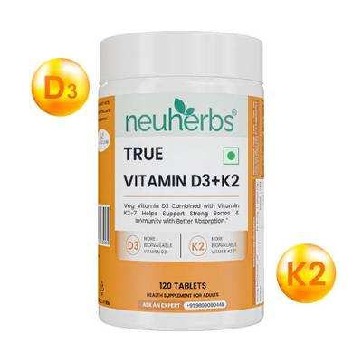 Neuherbs True Vitamin D3 + K2 Tablets 120's - Multi-Vitamins