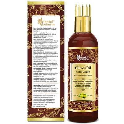 Oriental Botanics Extra Virgin Olive Oil with Comb Applicator 200 ml - Hair Oils