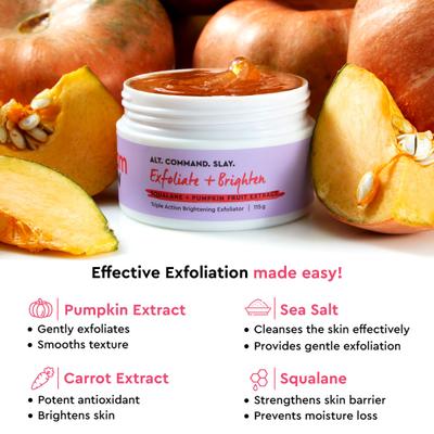 Sixam Glow Alt Command Slay Exfoliator, Triple Action Exfoliator with Squalane 115 gm - Scrubs & Exfoliants