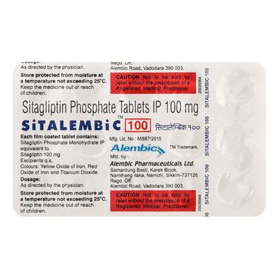 SITALEMBIC 100 Tablet 15's - Diabetes-Ant