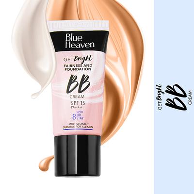 Blue Heaven 8Hr Stay Get Bright Fairness and Foundation BB Cream SPF 15 PA+++ Honey Medium 301 30gm - Bb & Cc Creams