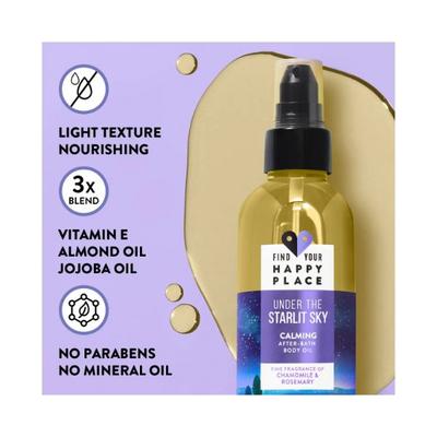 Find Your Happy Place Under The Starlit Sky After-Bath Body Oil Chamomile & Rosemary 200 ml - Hair Oils