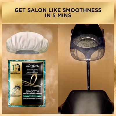 L'Oreal Paris Extraordinary Oil Smooth Steam Mask (Paraben Free) 20ml + 40gm 1's - Hair Masks & Packs