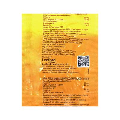 GASOWEL SUGAR FREE ORANGE FLAVOUR Effervescent Tablet 2's - Digestion-Dig