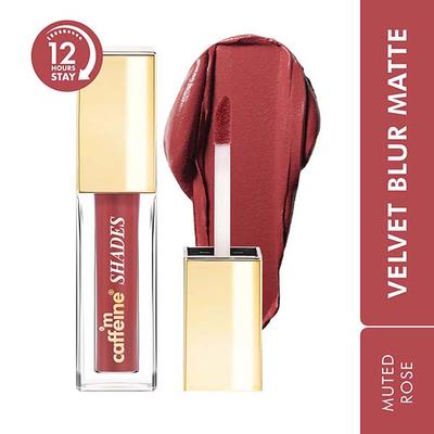 mCaffeine Shades Velvet Blur Matte Liquid Lipstick - 12 Hrs Stay & Lightweight - Muted Rose 4 ml - Liquid Lipsticks