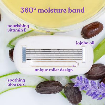 Bombae Rollplay Pro Hair Removal Razor for Women with Rolatek Roller, Aloe Gel and Jojoba Oil 125Pcs 1's - Razors & Cartridges