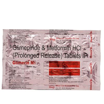 GLIMERIN M 1mg Tablet 10's - Diabetes-Ant
