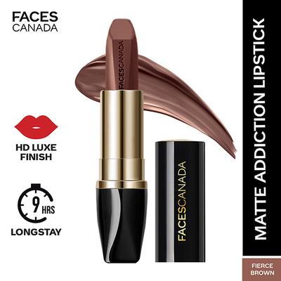 FACESCANADA Matte Addiction Lipstick Fierce Brown 10 3.7gm - Lipsticks