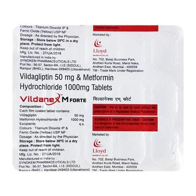 VILDANEX M FORTE Tablet 15's - Diabetes-Ant