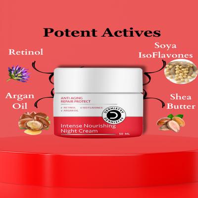 Dermistry Anti Aging Repair Protect Intense Nourishing Night Cream 50 ml + Lifting And Firming Anti Aging Instant Intense Face Lift Serum 30 ml - Face Serum