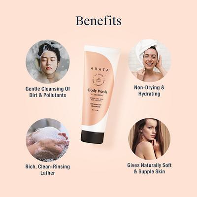Arata Natural Hydrating & Non-Drying Body Wash With Coconut & Citrus Extracts 75 ml - Shower Gels & Body Wash
