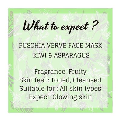 Fuschia Verve Face Mask - Kiwi & Asparagus 100 gm - Masks & Peels