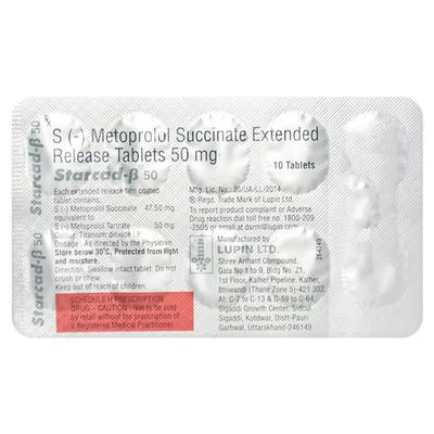 Starcad Beta 50mg Tablet 10'S - Hypertension-Bet