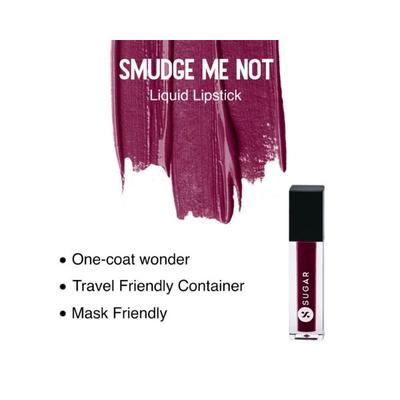 Sugar Cosmetics Smudge Me Not Liquid Mini Lipstick 08 Wine And Shine 1.1 ml - Liquid Lipsticks