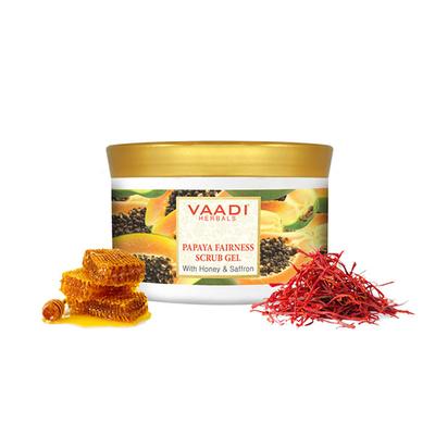 Papaya Fairness Scrub Gel with Honey & Saffron 500 gm - Face Scrubs