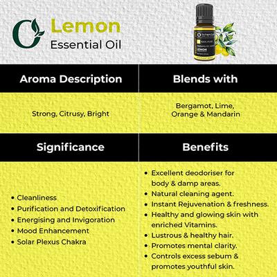 Organic Forest 100% VEGAN Lemon Essential Oil 10 ml - Essential Oils