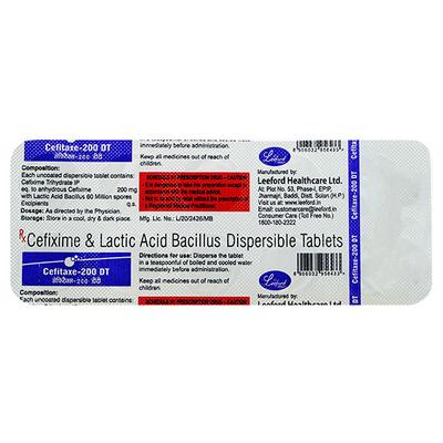 CEFITAXE DT 200 Tablet 10's - Bacterial Infections-Cep
