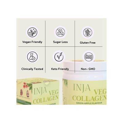 INJA Veg Collagen Powder - Green Apple Flavour 150 g - Hair & Skin