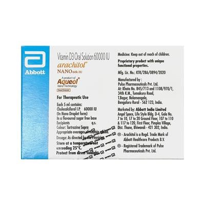 Arachitol Nano 60k IU Sugar Free Oral Solution 5ml - Supplements-Vam