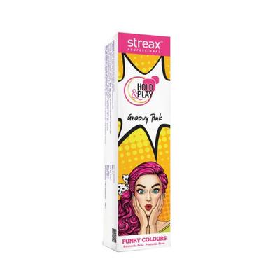 Streax Professional Hold & Play Funky Color Groovy Pink 100 gm - Crème