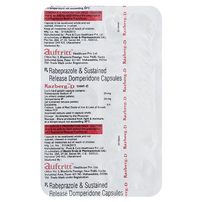 RAZBERG D CAPSULE 10'S - Ulcer/Reflux/Flatulence-Aaa