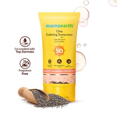 Mamaearth Chia Calming Sunscreen with Chia Seed & Ceramides 50 g - Face Sunscreen