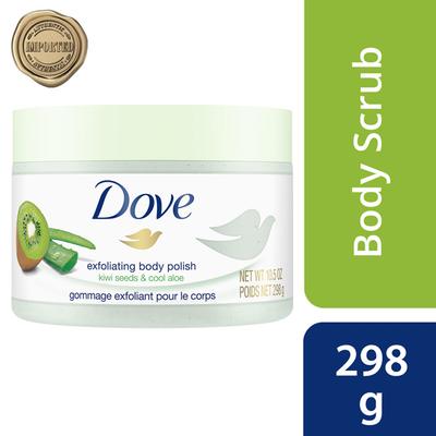 Dove Exfoliating Body Polish With Kiwi Seeds And Cool Aloe, Sulphate Free 298 gm - Scrubs & Exfoliants