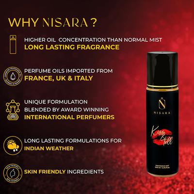Nisara Kiss & Tell Long Lasting Floral Fragrance Body Mist Spray Perfume For Women 200 ml - Body Mist/Spray