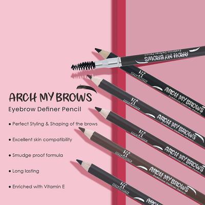 Half N Half Arch My Brows Long Lasting Automatic Eyebrow Pencil & Brush, Ebony-01 2 g - Eyebrow Pencils & Enhancers