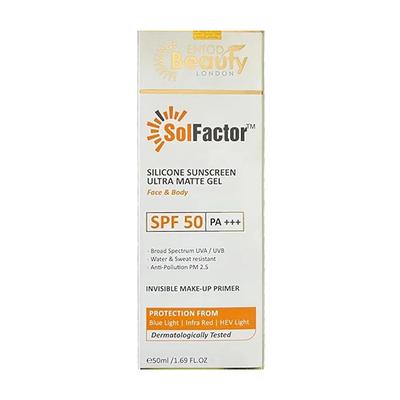 SOLFACTOR SPF 50 PA+++ SILICONE SUNSCREEN ULTRA MATTE Gel 50ml - Sun Protectors-Emo