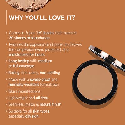 Colorbar 24Hrs Wear Weightless Powder Foundation Pf 5 9.5 gm - Compact Powder