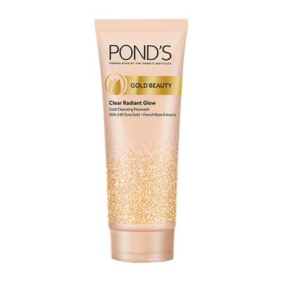 Pond's Gold Beauty Clear Radiance Glow, Gold Cleansing Face Wash with 24K Pure Gold + French Rose Extracts 100gm - Face Wash & Cleansers