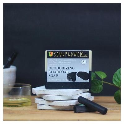 Soulflower Soap - Deodorizing Charcoal 150 gm - Soaps