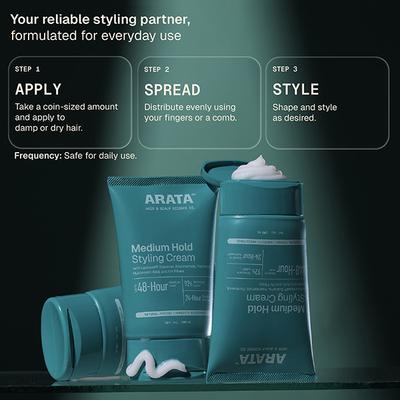 Arata Natural Styling & Hold Hair Cream With Organic Flaxseed & Olive Oil 100 ml - Hair Gels & Waxes