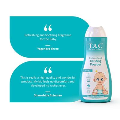 T.A.C - The Ayurveda Co. Dashapushpadi Dusting Powder with 10 Sacred Flowers Gentle & Nourishing 100 gm - Baby Powder